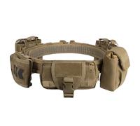 Metalakaer Ceinture tactique 5 en 1 avec poche à cartouche pour accessoires, pochettes, multifonctions, en nylon Molle, amovible, réglable, marron clair
