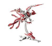 Metalakaer Kit de puzzle 3D en métal mécanique phénix 358 pièces Steampunk Animal en métal, cadeau de Noël, d'anniversaire pour adolescents et adultes (rouge)