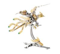 Metalakaer Kit de puzzle 3D en métal - Phénix mécanique - 358 pièces - Motif animal steampunk - Cadeau de Noël, d'anniversaire pour adolescents et adultes (doré)