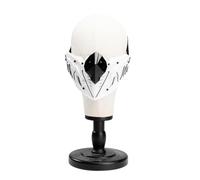 Metalakaer Masque d'Halloween Future Punk Demi-visage mécanique Tigre Accessoire d'Halloween pour jeu de rôle Cosplay Fête (Blanc)