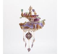 Metalakaer Puzzle 3D en bois pour adultes, kit de modèle de bateau volant en bois steampunk, casse-tête à construire pour adultes - Cadeau de Noël 2024