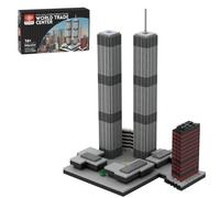 Metalakaer World Trade Center Lot de 982 blocs de construction, modèle de collection sur le thème de l'architecture à construire et à afficher, modèle architectural de renommée mondiale 1/2000