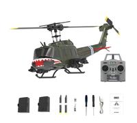 Metalakaerr C032 UH-1 Huey Hélicoptère RC à l'échelle 1/48 2,4 G 6 CH Flybarless avec positionnement du flux optique, maintien de l'altitude, capacités de cascade 3D (version RTF/bouche de requin)