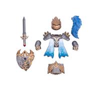 Metalakaerr Kit d'accessoires médiéval Royal Knight comprenant lance, casque, armure et bouclier compatibles avec les grandes marques (9 pièces)
