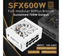 METALFISH - alimentation électrique entièrement modulaire SFX-500W 600W PSU 80Plus, Bronze blanc, pour châssis Mini ITX, petit boîtier d'ordinateur 100/220V