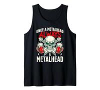 Metalhead Un Jour, Toujours Un Metalhead Skull, Guitare Beer Rocker Débardeur