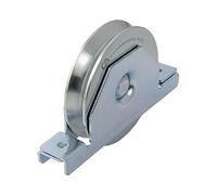 Metalideal - Galet de Portail Coulissant Ø 90mm Support Intérieur à Encastrer - Roue Gorge en V à 92° pour Rail Triangulaire - Acier Zingué Charge 200kg (Référence MIC42790)