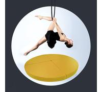 Metall-Lyra-Hoop-Pole-Crashmatte, Sicherheitsmatte für Aerial Yoga Ring/Pole Dance, verdickt, Fitnessmatte für Erwachsene und Kinder, faltbar, Yogamatte (Schwarz, 150 cm x 5 cm (59" x 2")) (Gelb,
