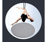 Metall-Lyra-Hoop-Pole-Crashmatte, Sicherheitsmatte für Aerial Yoga Ring/Pole Dance, verdickt, Fitnessmatte für Erwachsene und Kinder, faltbar, Yogamatte (Schwarz, 150 cm x 5 cm (59" x 2")) (Grau,