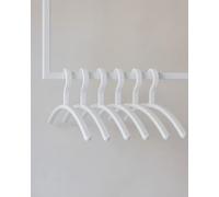 Metallbude FAY Lot de 6 cintres en plastique peu encombrant, faciles d'entretien, résistants aux rayures, blancs
