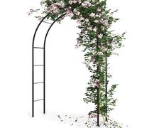 Pergola de jardin métallique - VILDE - 145x235 cm - Vert foncé - Résistante aux intempéries - Forme en arc