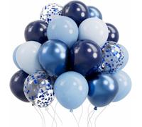 Metallic Blue Helium Balloons Pack Of 50 Blue Birthday Balloons 30 Cm Latex Balloons Men Boy Inflatable Balloon Decoration For Baby Shower Graduation Gender Reveal