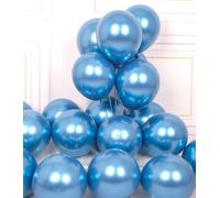 Metallic Blue Helium Balloons Pack Of 50 Blue Birthday Balloons 30 Cm Latex Balloons Men Boy Inflatable Balloon Decoration For Baby Shower Graduation Gender Reveal