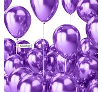 Metallic Purple Balloon \U2022 25 Pieces \U2022 Made In Eu \U2022 Ø38Cm Xxl Certified Sustainable Organic Balloons \U2022 100% Natural Latex \U2022 Purple Balloons \U2022 Suitable For Helium \U2022 B