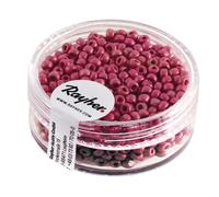 Rayher Perles rocaille, rose, 1 boite, 17g, ø 2,6mm, rocailles, en verre, mat, métallique, arts créatifs, bijoux, tissage, broderie-14307258, Rosé