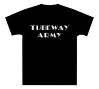 Metallic Silver Tubeway Army 1978 Period Text Logo - Gary Nu Tee Round Neck Unisex Tops Men's 100% Cotton Short-Sleeve T-Shirts S