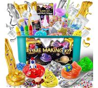 Metallic Slime Kit Galaxy & Glow in The Dark Slime Making Kit pour Filles garçons de 6 à 12 Ans Kit DIY Slime avec add-ins, Boules en Mousse, Breloques, Paillettes, Jouets pour Enfants