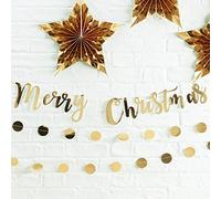 Metallic Star - Gold Merry Christmas Bunting