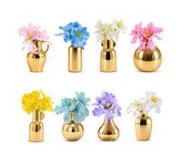 Metallic Vase Fridge Magnets Set of 8 Modern Kitchen Decor | Premium resin metallic magnets designed for fridge whiteboards, fits for home office Doré