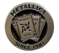Metallica 30Th Anniversary Playing Card Pin Badge Size One Size