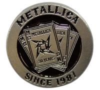 Metallica 30Th Anniversary Playing Card Pin Badge Size One Size