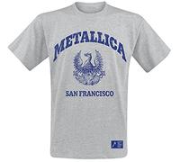 Metallica College Crest Homme T-Shirt Manches Courtes Gris XL