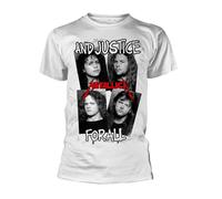 Metallica 'Faces First Four Albums' (Blanc) T-Shirt - NOUVEAU ET OFFICIEL