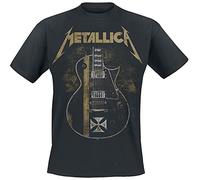 Metallica Hetfield Iron Cross Guitar Homme T-Shirt Manches Courtes Noir XL