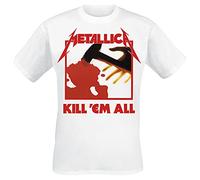 Metallica Kill 'Em All Homme T-Shirt Manches Courtes Blanc S 100% Coton Regular/Coupe Standard