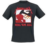 Metallica Kill 'Em All Homme T-Shirt Manches Courtes Noir L 100% Coton Regular/Coupe Standard