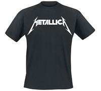 Metallica Logo Texturé Homme T-Shirt Manches Courtes Noir 100% Coton Regular