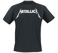 Metallica Logo Texturé Unisexe T-Shirt Manches Courtes Noir S 100% Coton Regular/Coupe Standard
