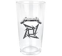 Metallica Ninja Star Logo Unisexe Verre à pinte transparent, Verre,