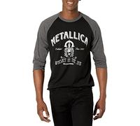 Metallica Official Whisky in The Jar Raglan T-Shirt, Noir/Gris, S Mixte