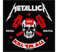 Metallica Patch Kill Em All Metal Militia Band Logo Nouveau Officiel Woven Sew Size Accessory Size