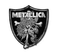 Metallica Patch Raiders Skull Crest Band Logo Officiel Nouveau Noir Cut Out Size One Size