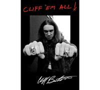 Metallica - Poster "Cliff Em All", Tissu RO5001 (Taille unique) (Noir/Blanc/Rouge)