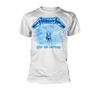 METALLICA - RIDE THE LIGHTNING (WHITE) WHITE T-Shirt, Front & Back Print Large