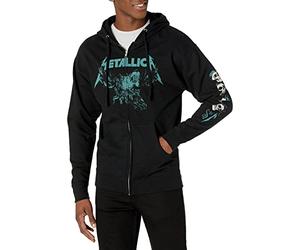 Metallica Sweat à Capuche zippé Officiel S&m2 Tête de Mort, Noir, X-Large