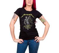 Metallica T Shirt and Justice for All Tracks Officiel Femme Skinny Fit Size L