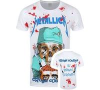 METALLICA - CRASH COURSE IN BRAIN SURGERY (ALL OVER) WHITE T-Shirt, Front & Back
