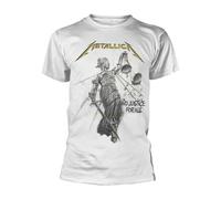 Metallica T Shirt Justice Album Cover Band Logo Official Mens White M White