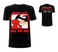 Metallica T-shirt Homme Kill 'Em All — Manches courtes, 100% coton, coupe standard, Noir, Taille L