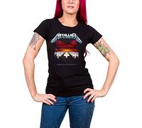 Metallica T Shirt Master of Puppets Tracks Nouveau Officiel Femme Skinny Fit Size L