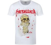 Metallica T-shirt Homme One Landmine Manches courtes Blanc 100% coton Coupe standard S
