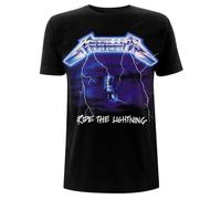 Metallica T Shirt Ride The Lightning Tracks Band Logo Nouveau Officiel Homme Size S