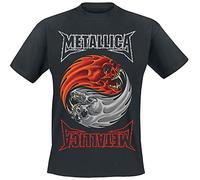 Metallica Yin Yang Homme T-Shirt Manches Courtes Noir L 100% Coton Regular/Coupe Standard