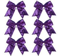 métallique à paillettes et holographique 20,3 cm Cheer Nœud Cheerleader pom-pom girl Jumbo Cheer Nœud Cheveux Cravate d'étudiante