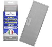 Métallique Anti-Graisse Grille Hotte Aspirante pour Whirlpool pour Elica | 458x177x9mm avec Code Original C00317017 C00379114 481248058314 - MADE IN ITALY - MONTERAL