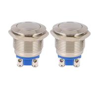 Métallique Bouton Poussoir en Acier Inoxydable 19mm Rond 2 Pièces | Action Momentanée, Montage sans Soudure, Indice Ip67, Usage Extérieur, Tableau Véhicule, Systèmes D'accès